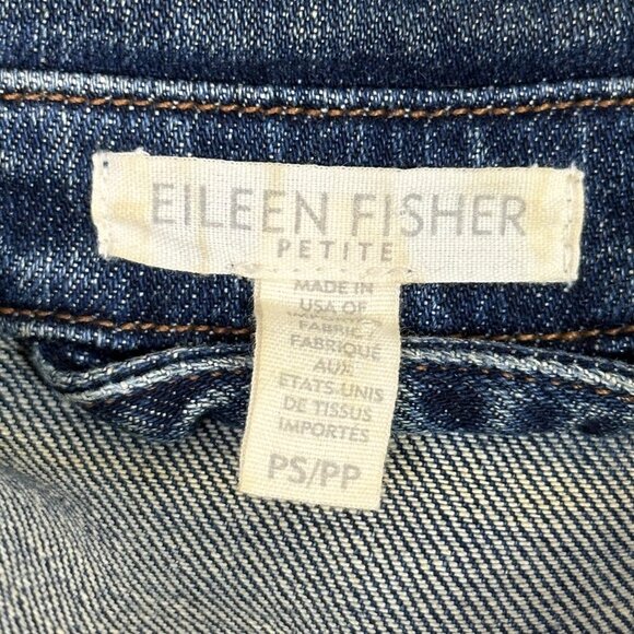 Eileen Fisher Petite Denim Jacket Dark Wash - Picture 5 of 10